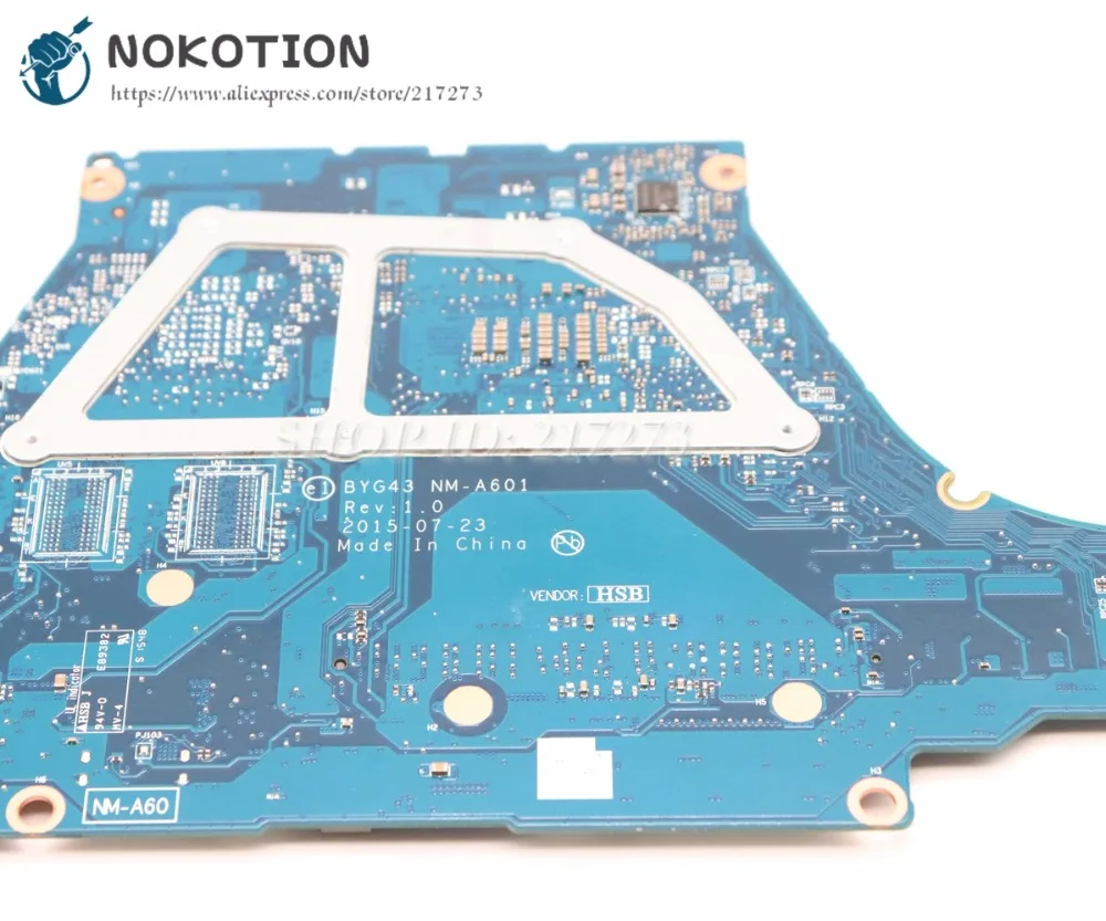 NOKOTION для lenovo Yoga 700-14ISK Материнская плата ноутбука SR2EY I5-6200U процессор BYG43 NM-A601 5B20K41654 основная плата
