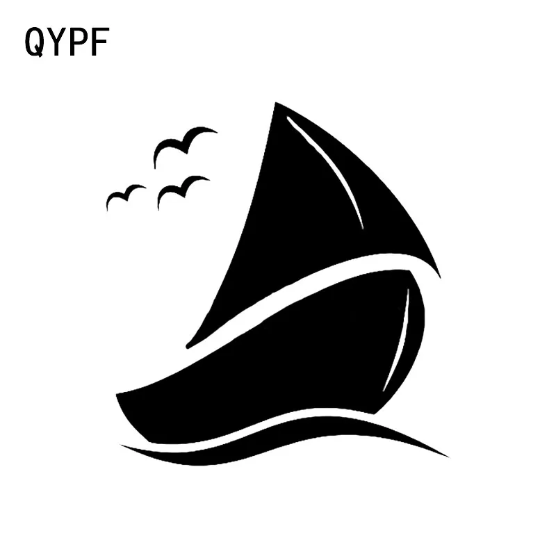 

QYPF 12.6*13.3CM Sailboat Ocean Decor Car Styling Sticker Vinyl Silhouette Extreme Moveme C16-1083