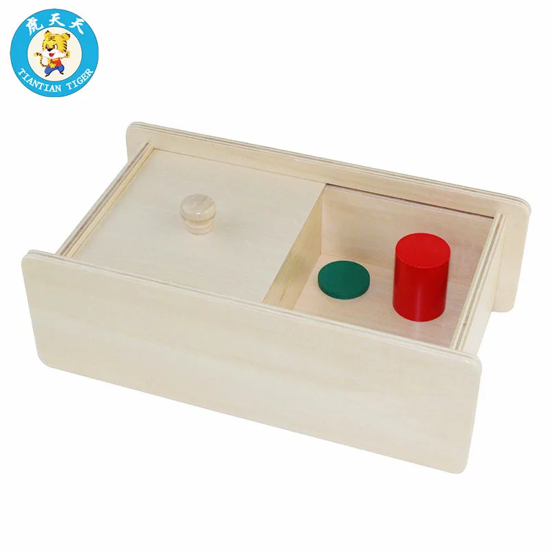  Montessori Baby Educational Teaching Aids Infant Toddler Wooden Box With Sliding Lid Size 30*16.5*1