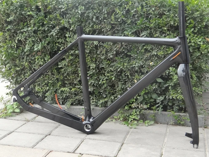 

Full Carbon Glossy Cyclocross Bike Frameset : Frame 53cm For Disc Brake + Fork
