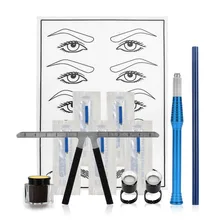 Практическое оборудование для перманентного макияжа линейка для бровей чернила кольцевые чашки с 5 шт. 14 иглы для бровей Макияж Инструмент Художника полный набор