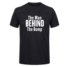 LUSLOS Husband Shirt The Man Behind the Bump Mens T shirt Father's Day Gift for Dad Maternity Shirt New Dad to be banksy the man behind the wall