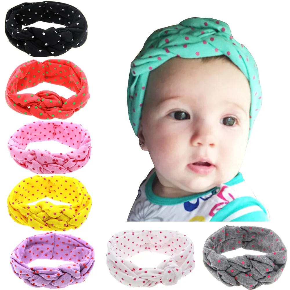 

Baby Printing Knot Headbands Children Turban Knitted Knot Hair Bands Girls Ribbon Elasticity Hair Accessories Headwear Headdress
