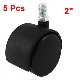 Cadeira Do Escritório M10 x 15 uxcell mm Rosca Da Haste Nylon 2 "Giratória Rodízio Duplo Rodas 5pcs-0