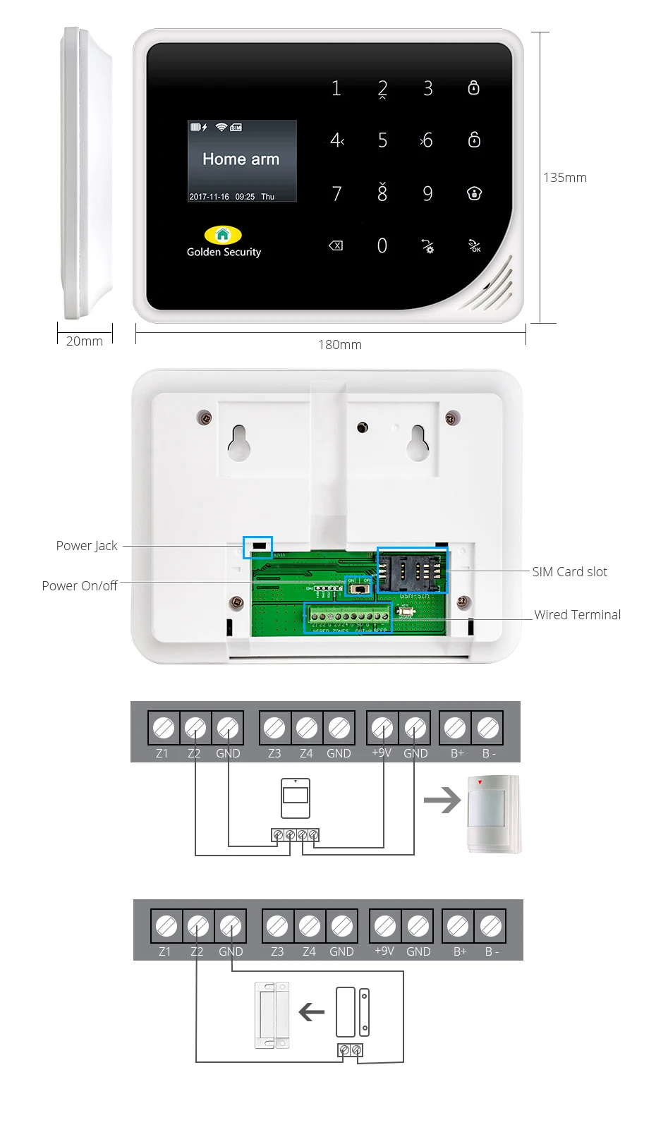 Новейшая 433 МГц Wifi GSM домашняя сигнализация приложение Обучающие датчики/мобильный телефон вызов/Wifi push message wifi сигнализация