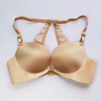 

Women Sexy Push up Bra Underwired Front Closure Y Back Lace Back Cross Bra NH273