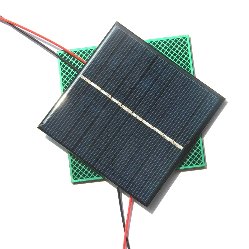 Buheshui 0.8 Вт 5 В мини поликристаллических модуль солнечных батарей + кабель DIY Панели солнечные Зарядное устройство для 3.7 В battety исследование 10