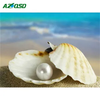 

AZQSD Diamond Painting Scenery Diamond Embroidery Landscape Unfinished Crafts Diamond Mosaic Pearl Shell Home Decor Kid's Gift