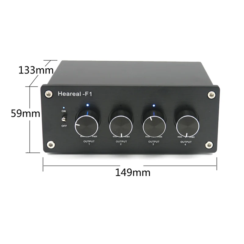 Lusya 1 Input 4 Output Lossless Audio Signal Switcher Switch Splitter Selector AC 220V T0074