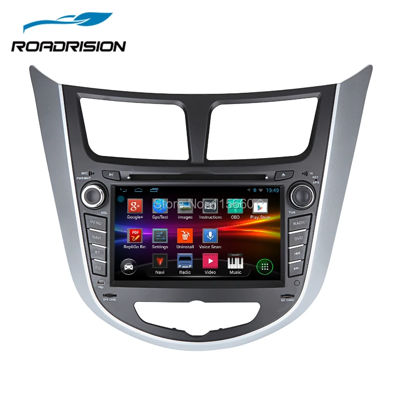 RoadRision 1024*600 четырехъядерный Android 6,0 Автомобильный DVD gps плеер для hyundai Solaris Verna головное устройство авто радио Видео навигация