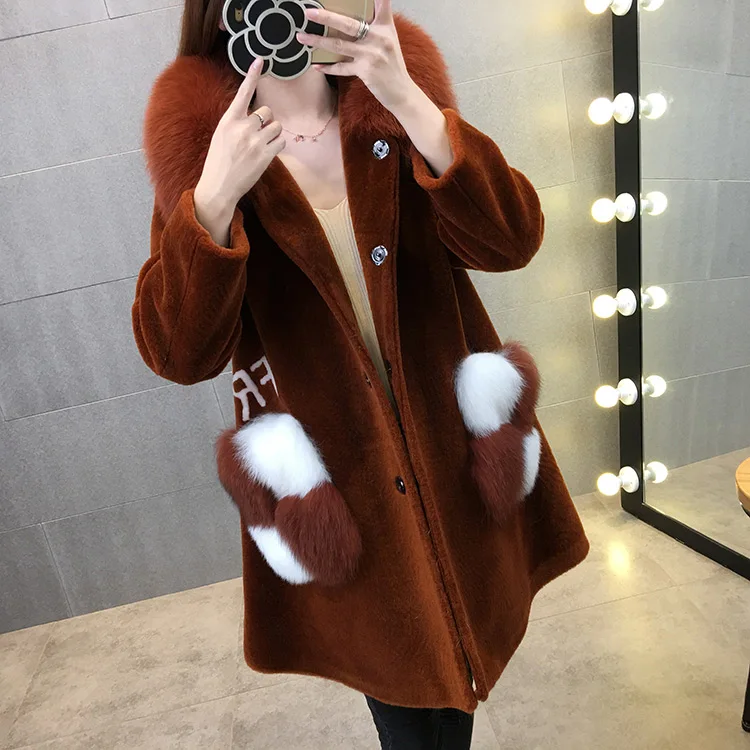 Newest Arrival Women Slim Full Pelt Hooded Faux Lamb Fur Coat Covered Button Thick Warm Outerwear SHD-035 | Женская одежда