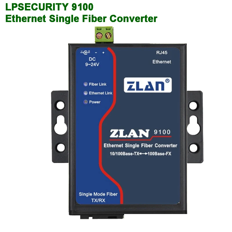 ZLAN9100 10 м/100 м Ethernet RJ45to одномодовые одноволоконные оптические сигналы Дальняя передача волоконный сервер для устройств с последовательным