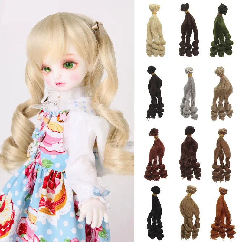 

Dolls for Hair DIY Wig High-Temperature Bjd 1/4 Accessories Hairs Doll Accessories Curls Synthetic Hairs Wigs Kids Toys 15*100cm