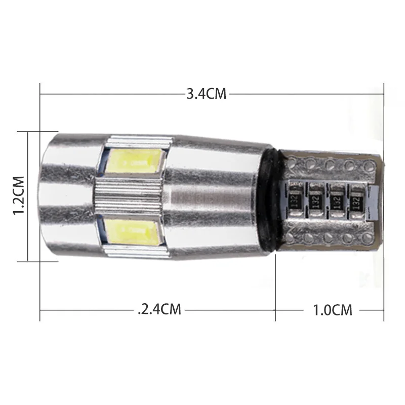 Hlxg 10 шт. Canbus T10 W5W Автомобильный светодиодный лампы 12v авто Интерьер Купол для чтения t10 светодиодный 168 194 габаритные огни лампы 5630 6smd стайлинга автомобилей