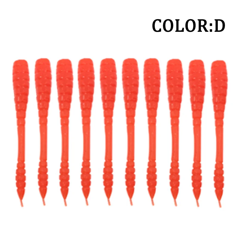 10 шт./лот, 45 мм, 0,43 г, мягкая червь, приманка в виде личинок, искусственный силикон, Jig Shad, приманка для плаванья, рыбалки, окуня, мягкая рыба, запах, мягкие приманки - Цвет: D