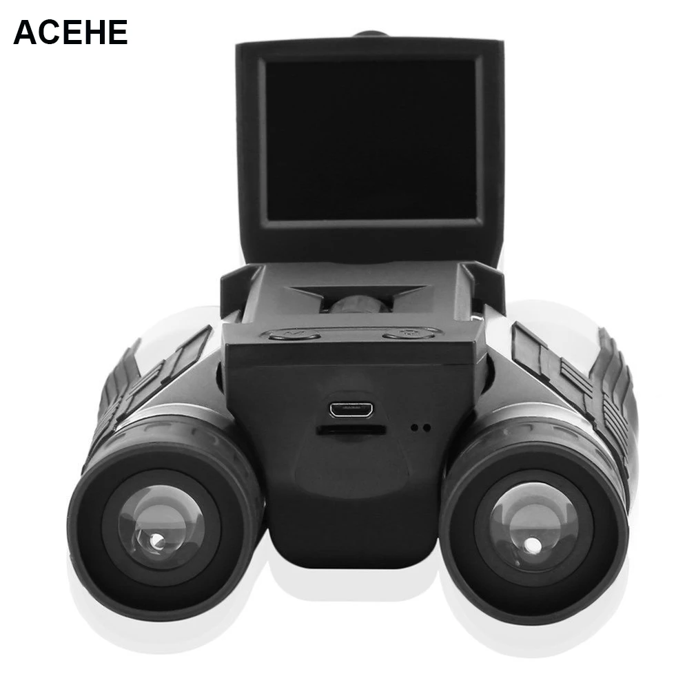 

ACEHE Full HD 1080P Digital Camera 2.0" LCD 12x32 HD Black Binoculars Telescope Folding with Built-in Digital Camera