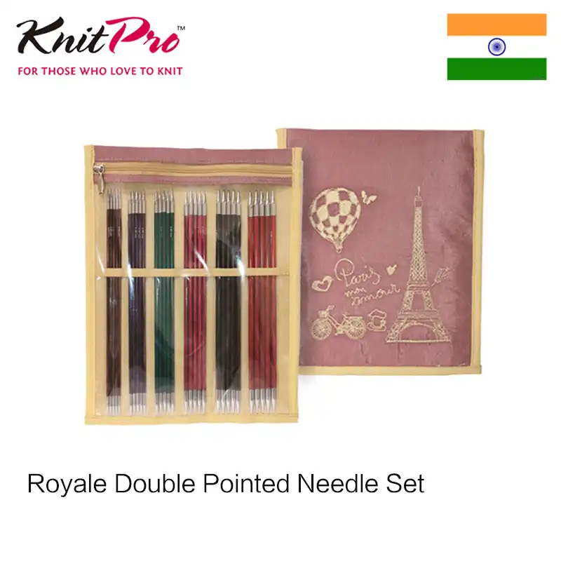 KnitPro Set Of 6 Royale Double Pointed Knitting Pins Needles 15cm