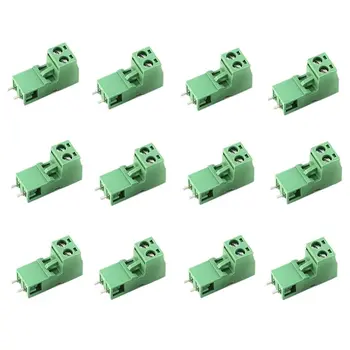 

12Pairs 2 Straight Pin PCB Mount Screw Terminal Block Kit for PCB Shield, AC 300V 15A(IEC)/10A(UL),5.08mm Pitch,Plug-in