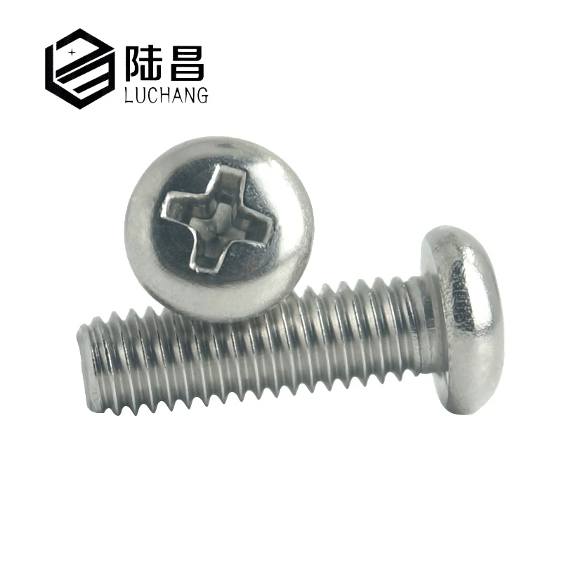 LUCHANG M2 M2 5 M3 M4 304 Stainless Steel Cross Phillips Recessed Round Head PM Machine