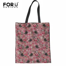 FORUDESIGNS/льняные сумки-тоут с изображением цветка пианино, женская модная сумка для покупок, женские повседневные сумки через плечо для девочек-подростков