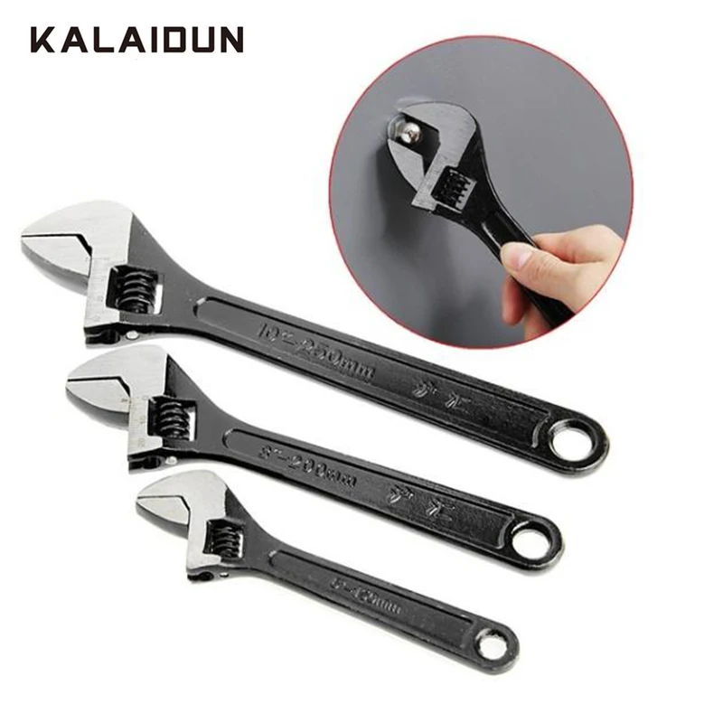 KALAIDUN Wrench Portable Adjustable Large Opening Activity Black Active Plating Live Universal Multifunctional 6`` 8`` Hand tool1