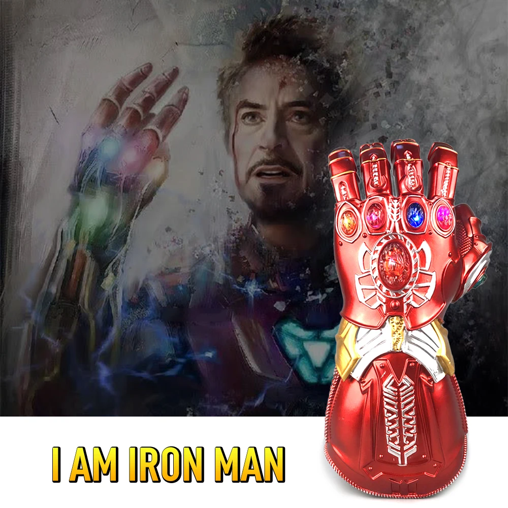 

Thanos Iron Man Gloves Avengers 4 Endgame Cosplay Latex Arms Infinity Gauntlet Hulk Marvel Superhero Weapon action figures toys