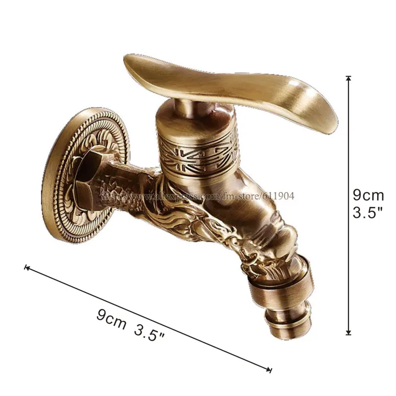 Antique Artistic Dragon Lever Handle Wall Mounted Outdoor Garden Laundry Mop Sink Washing Machine Faucet Hose Tap Antique Artistic Dragon Lever Handle Wall Mounted Outdoor Garden Laundry Mop Sink Washing Machine Faucet Hose Tap