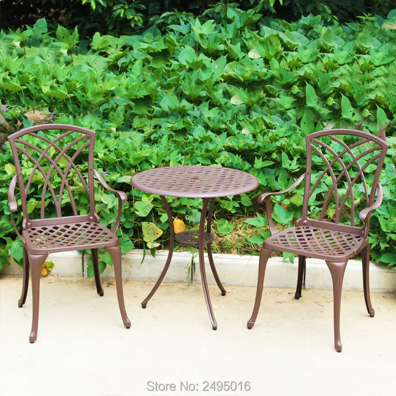 Hot Sale 3-piece Cast Aluminum Patio Furniture Chair And Table 3-piece Cast Aluminum Patio Furniture Chair And Table Outdoor Furniture Fashion Design For Garden - Hot Sale 3-piece Cast Aluminum Patio Furniture Chair And Table