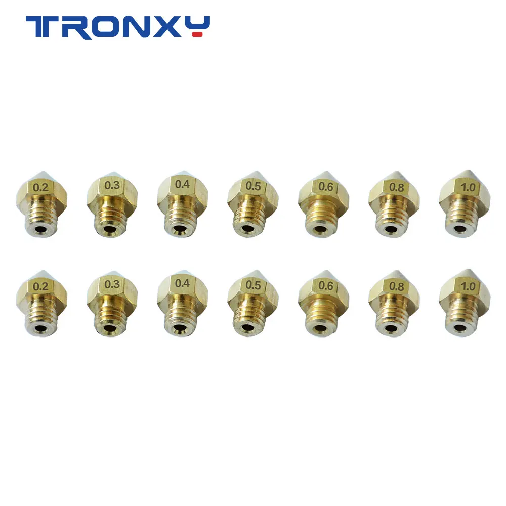 Детали для 3D принтера TRONXY 7 шт. медная форсунка из латуни 0 2 3 4 мм 5 6 8 1 Печатная