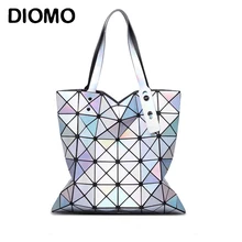 DIOMO Women Handbags Fashion Laser Hologram Luxury Handbags Women Bags Designer Geometric Plaid Bag Casual Tote