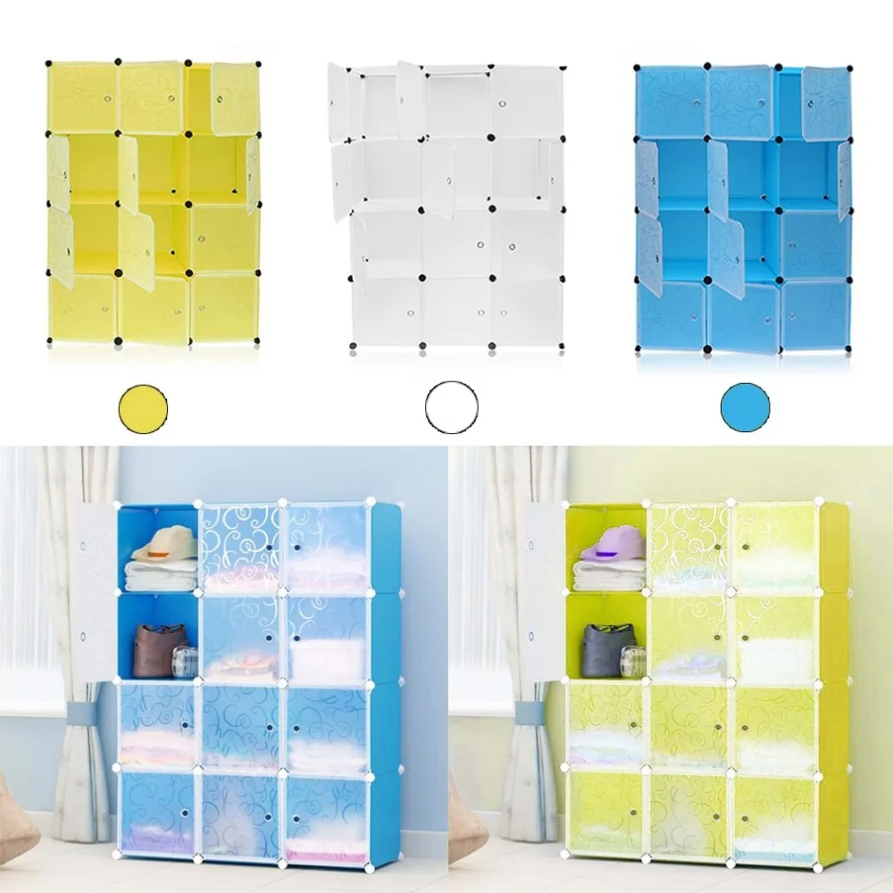 

DE New Arrive 12 Grids Simple Resin Storage Box Cabinet DIY Extra Large Eco-Friendly Wardrobe Closet Organizer Clothes Holder