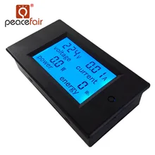 PEACEFAIR Digital AC 80-260V 20A 4IN1 voltage current power energy Amps Volt Monitor Voltmeter Ammeter Watt Panel Meter