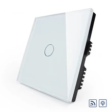 UK Standard Livolo Dimmer Switch Wall Switch White Crystal Glass Panel Wireless Remote Control Wall Light