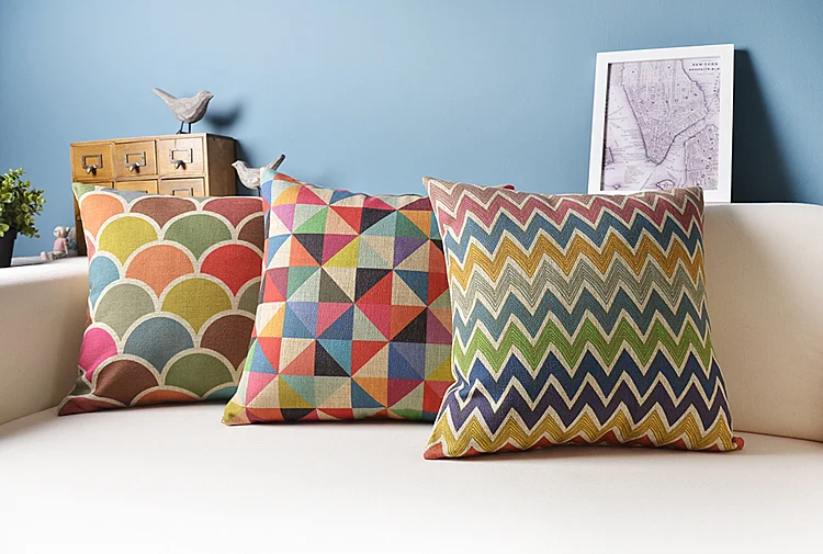 Geometric Cushion Decorative Pillows Colorful Cushions Home Decor 