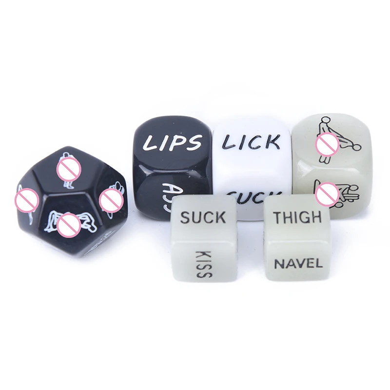 6pcs/set Sex Dice Set Luminous Dice Erotic Craps Night Lights Love Sexy Funny Game Adult Erotic Flirting Dices With A Dice Set