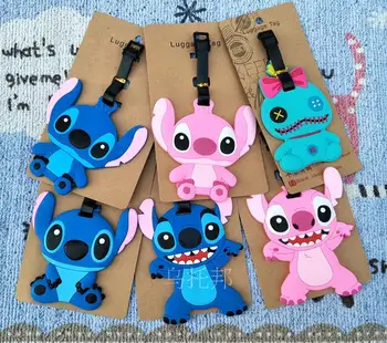 

Stitch Angel Anime Travel Accessories Luggage Tag Suitcase ID Address Portable Tags Holder Baggage Label Gifts New