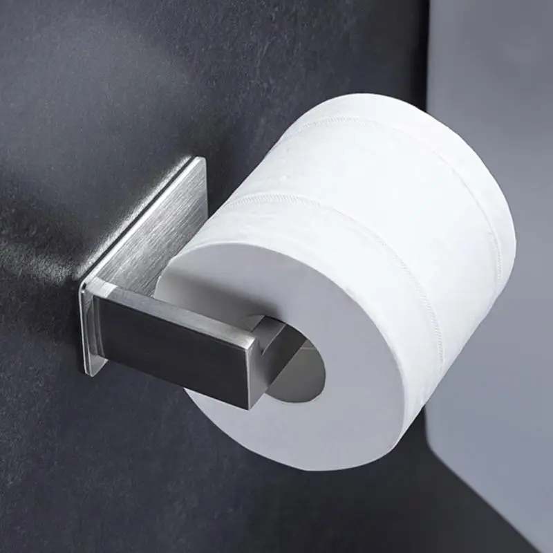 

Stainless Steel Bathroom Paper Holder Accessories Toilet Tissue Wall Mount Self Adhesive Stand Bathroom Toilet Paper Holder