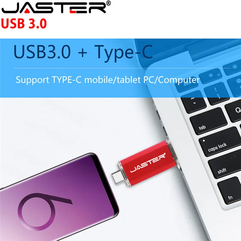 JASTER USB флеш-накопитель USB 3,0/3,1 OTG type-C флеш-накопитель 32 ГБ 16 ГБ USB флеш-накопитель индивидуальный принт-логотип Pendrive