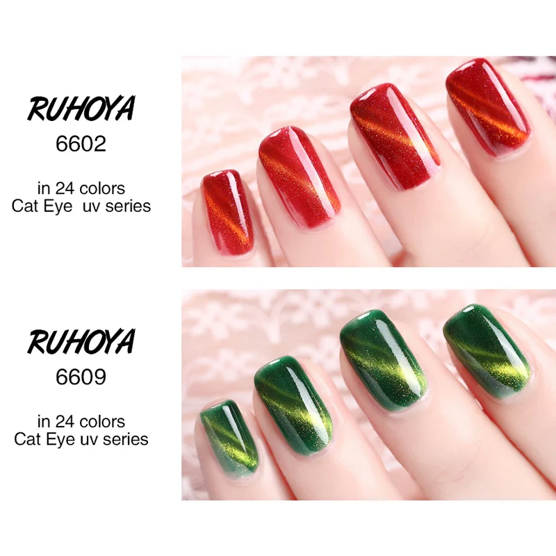 Ruhoya Lucky магнитный лак для ногтей кошачий глаз долговечный Гель отмачиваемый УФ