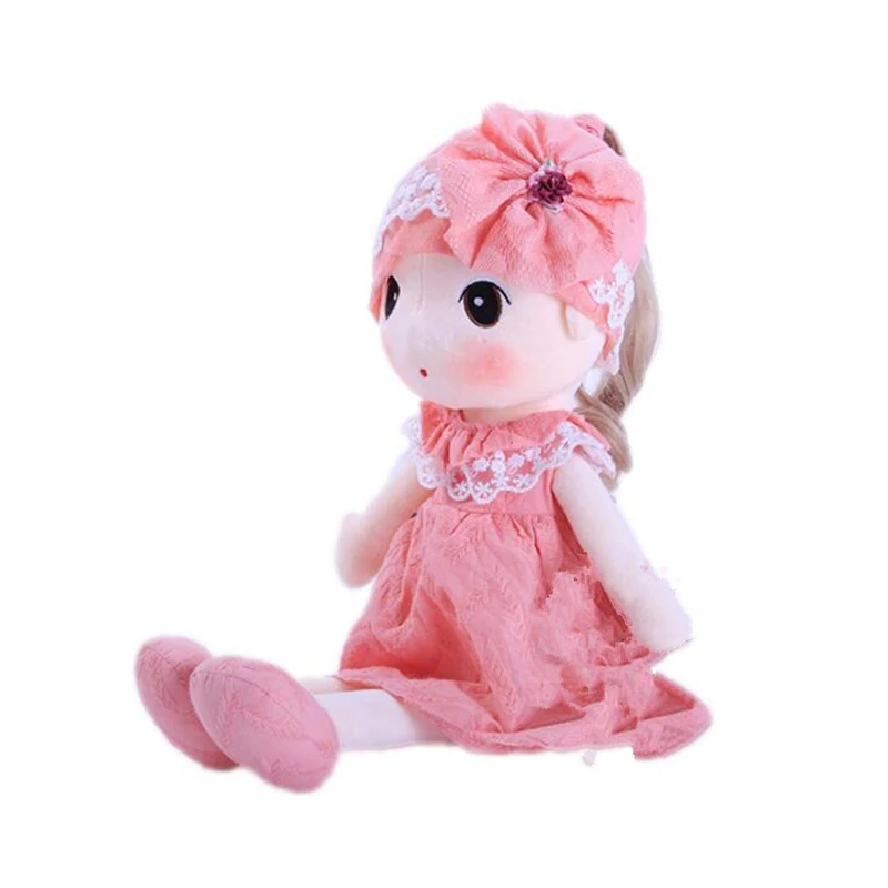 Pink Girl Stuffed Doll Cute Girl Cartoon Plush Soft Doll Toys 40cm Gift For Kids 