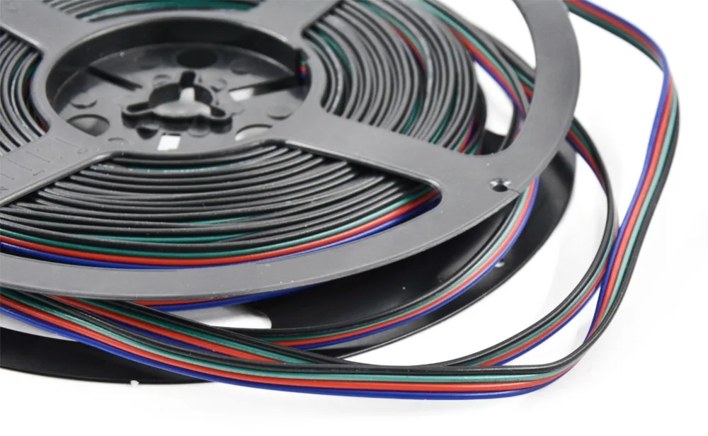 100 м рулон 4 Pin 20AWG светодиодный разъем удлинитель RGB белый провод кабель для 5050 3528