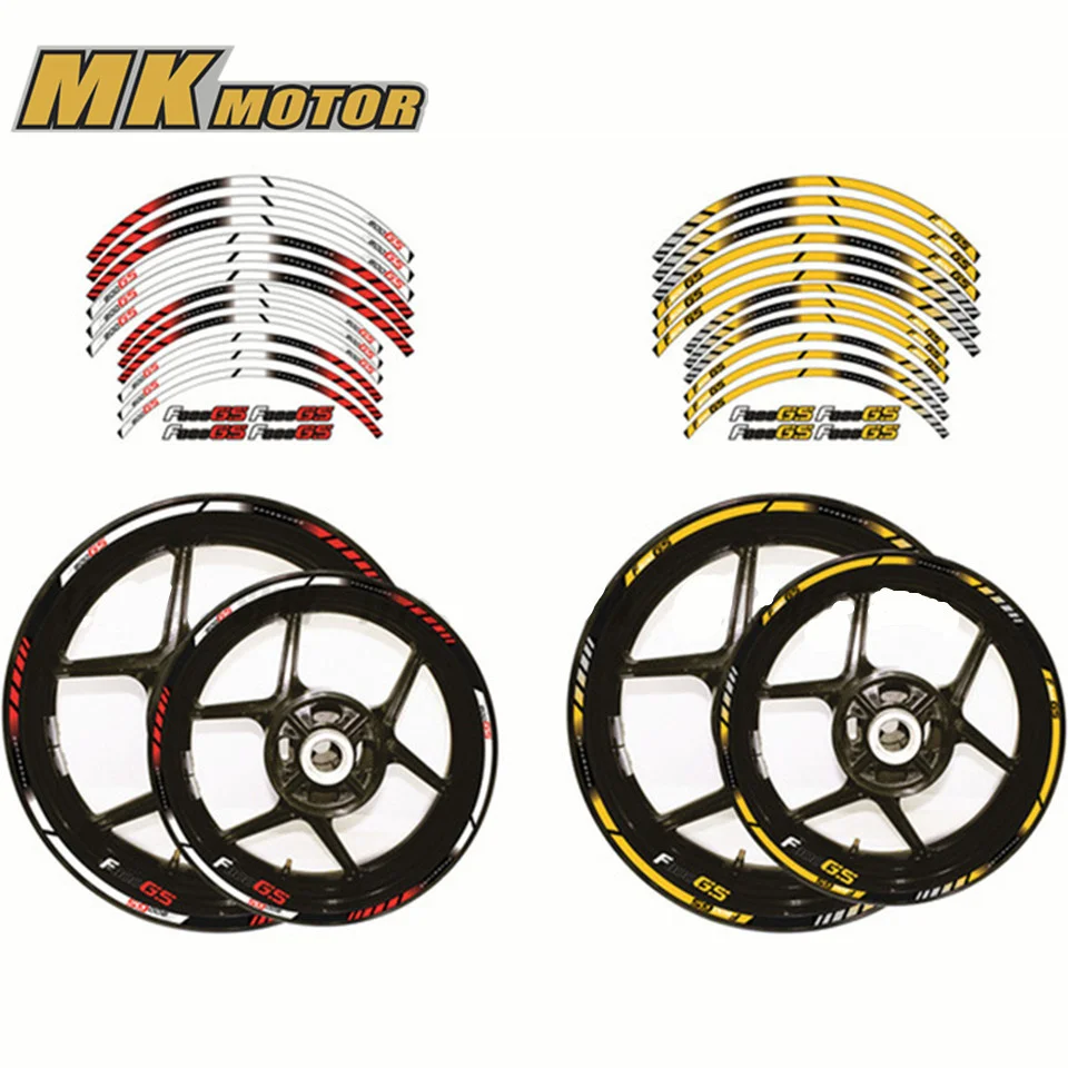 

12 X F800 GS Thick Edge Outer Rim Sticker Stripe Wheel Decals Motorcycle FIT BMW F800GS ADVENTURE