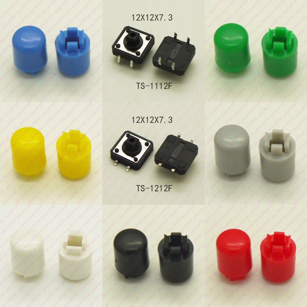 10 шт. тактовый переключатель 12X12 мм H = 16,8 мм с пластиковой крышкой 4PIN SMD/DIP мгновенный Тактильный кнопочный переключатель микроклавишная кнопка