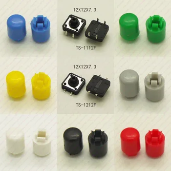 

10PCS Tact switch 12X12mm H=16.8MM With Plastic Cap 4PIN SMD/DIP Momentary Tactile Push Button Switch Micro Key Button