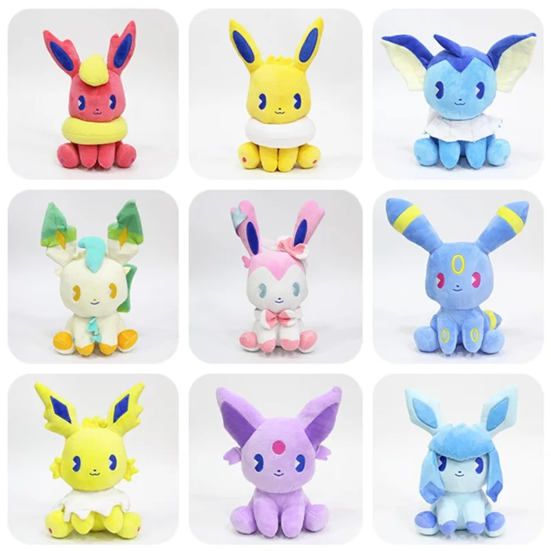 TAKARA TOMY Покемон 20 см сидя Eeveelution Eevee Jolteon Sylveon Мягкие плюшевые игрушки покемон плюшевые куклы Подарки для детей