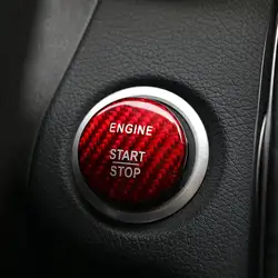 Скорость полета реальные углеродного Волокно Двигатели для автомобиля кнопки запуска крышка Наклейки для Mercedes Benz C GLC w205 x253 C63 красный
