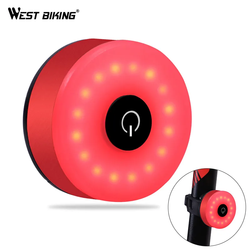 WEST BIKING USB Перезаряжаемые задний фонарь для велосипеда с возможностью светильник