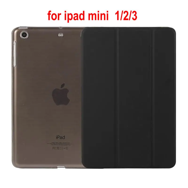 Кожаный чехол из искусственной кожи для ipad mini1 2 3 4 5 mini2 mini 3 mini4 mini 5 Магнитный чехол для планшета с функцией пробуждения и сна для mini1/2/3/4/5 - Цвет: mini123 black