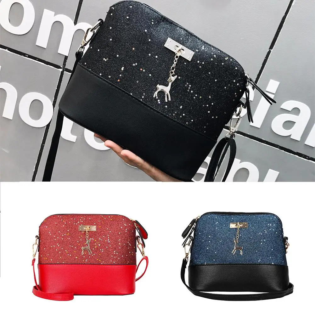 

Deer Star Sequins Zipper Women Girls Fashion Shoulder Crossbody Bag Pouch Gift