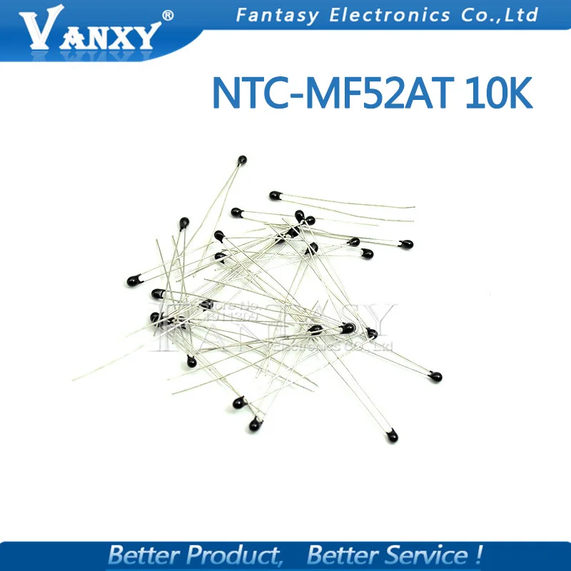 100 шт. 10k Ом NTC MF52AT 3950 Термистор резистор NTC-MF52AT MF52 10K+/-1% тепловой резистор